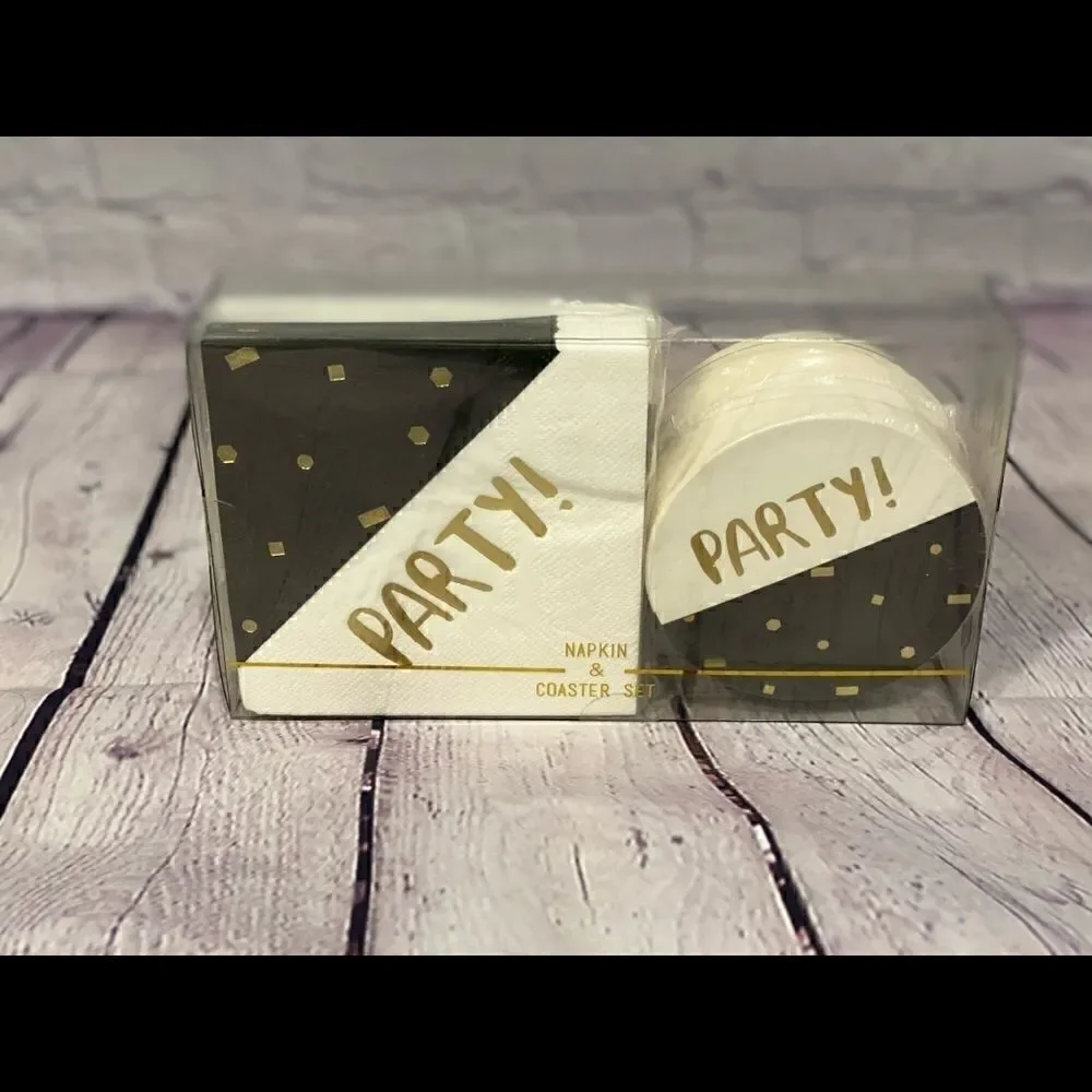Napkin and Coaster Set Celebrate and Party
